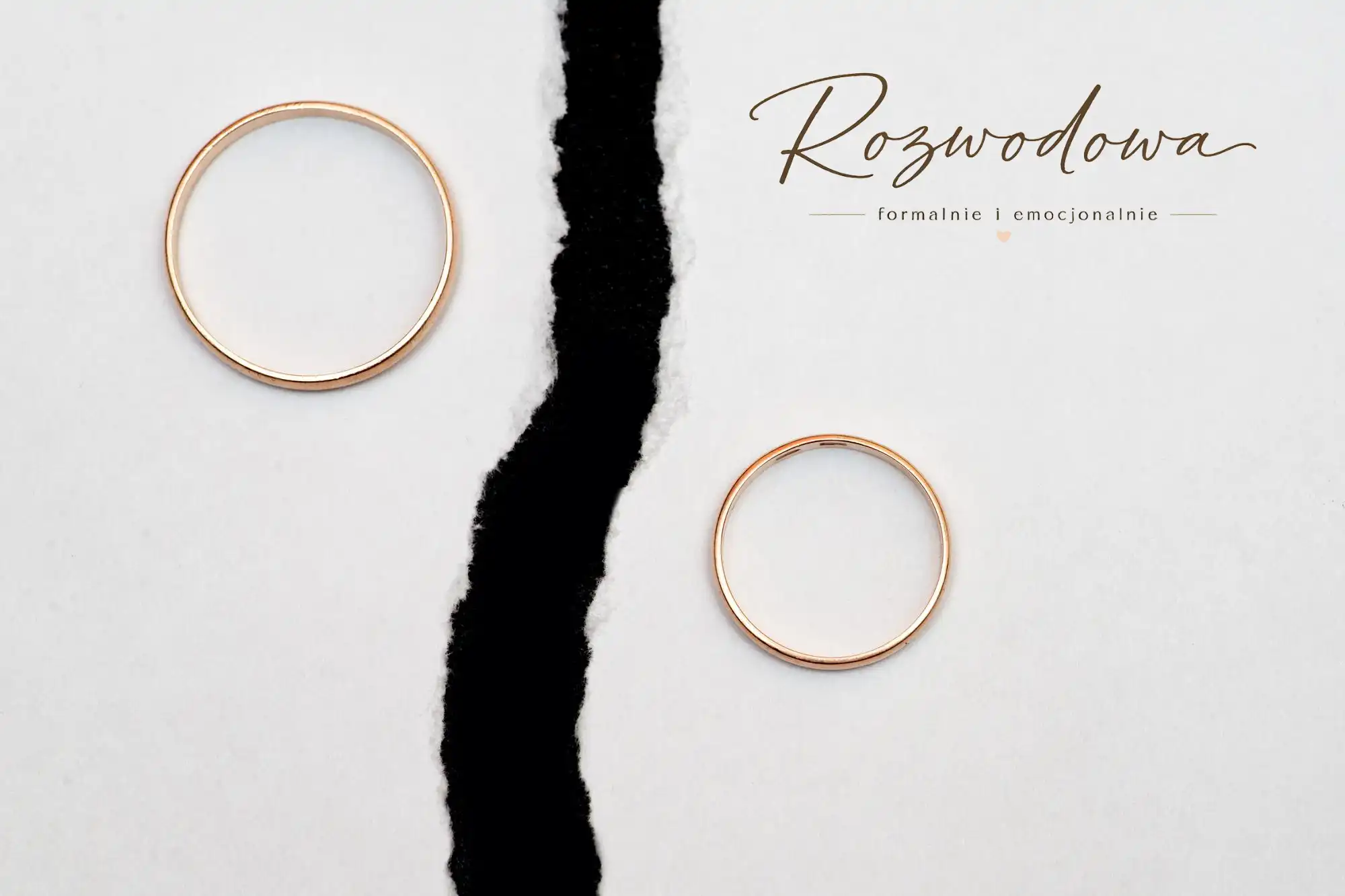 Co daje intercyza – grafika z obrączkami rozdzielonymi pęknięciem na jasnym tle