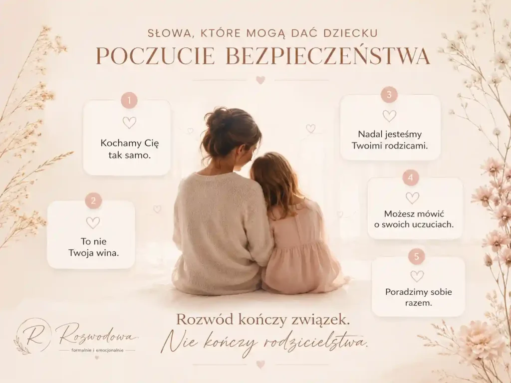 Mama wspierająca dziecko podczas rozwodu – słowa dające poczucie bezpieczeństwa po rozstaniu rodziców.