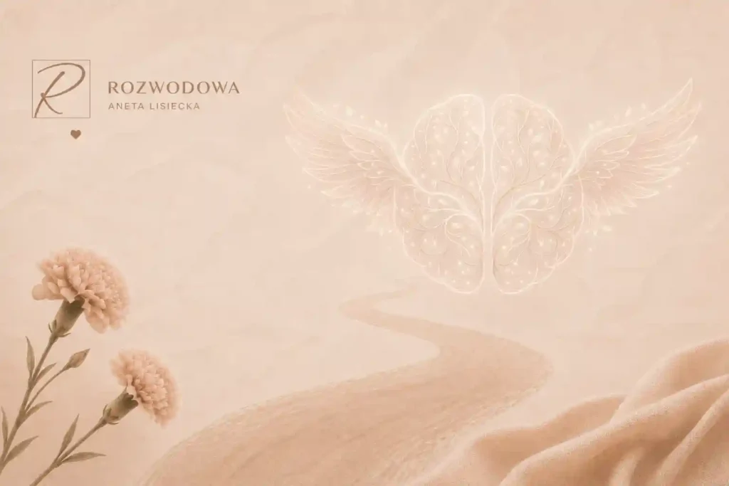 Nastawienie na rozwój i nastawienie na trwałość – ilustracja pokazująca dwa sposoby myślenia po rozwodzie i ich wpływ na nowy początek.
