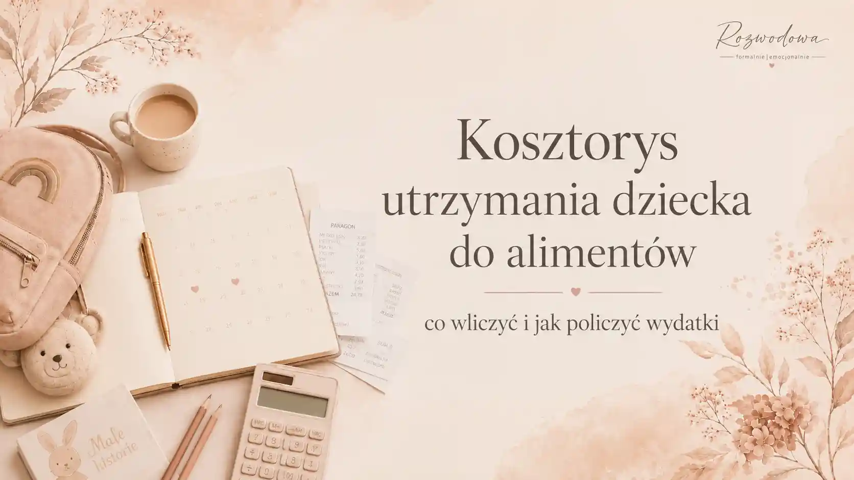 Kosztorys utrzymania dziecka do alimentów – grafika wyróżniająca o tym, co wliczyć i jak policzyć wydatki