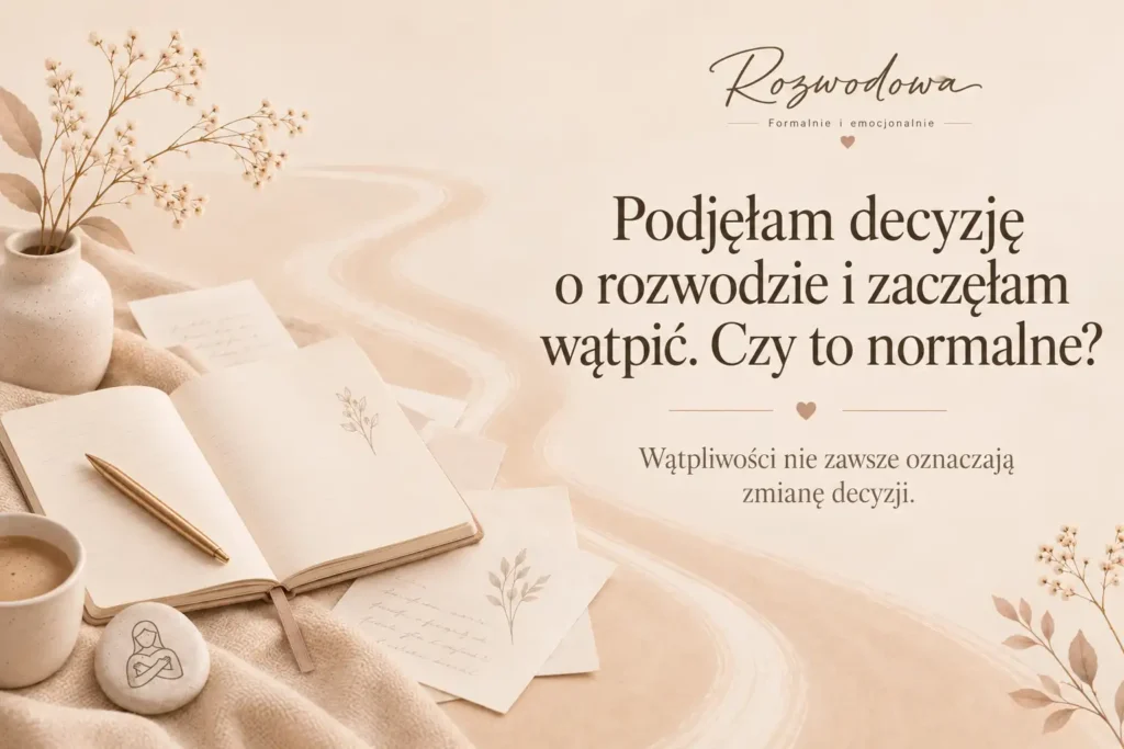 Wątpliwości po decyzji o rozwodzie – kobieta zastanawia się, czy podjęła właściwą decyzję i jak poradzić sobie z niepewnością.