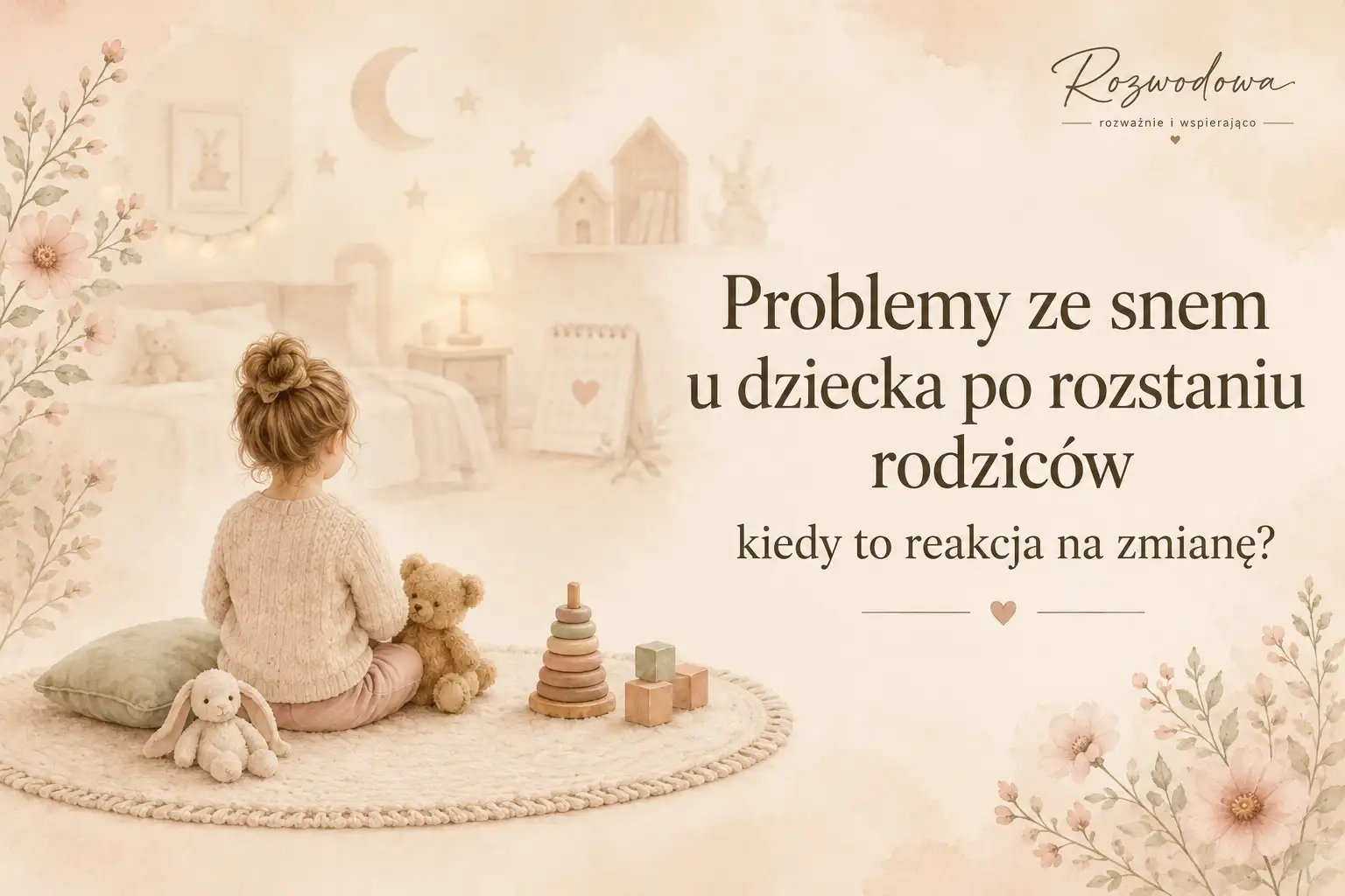 Problemy ze snem u dziecka po rozstaniu rodziców – infografika o tym, kiedy gorszy sen może być reakcją na zmianę